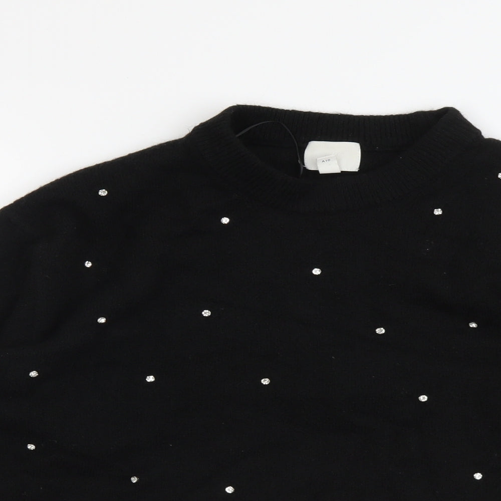 Womens UK Size S H&M Black Pullover Jumper