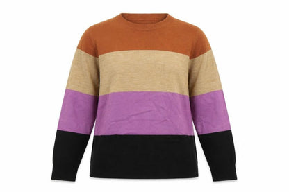 Marks and Spencer Womens Multicoloured Scoop Neck Acrylic Pullover Jumper Size 12 - Colourblock