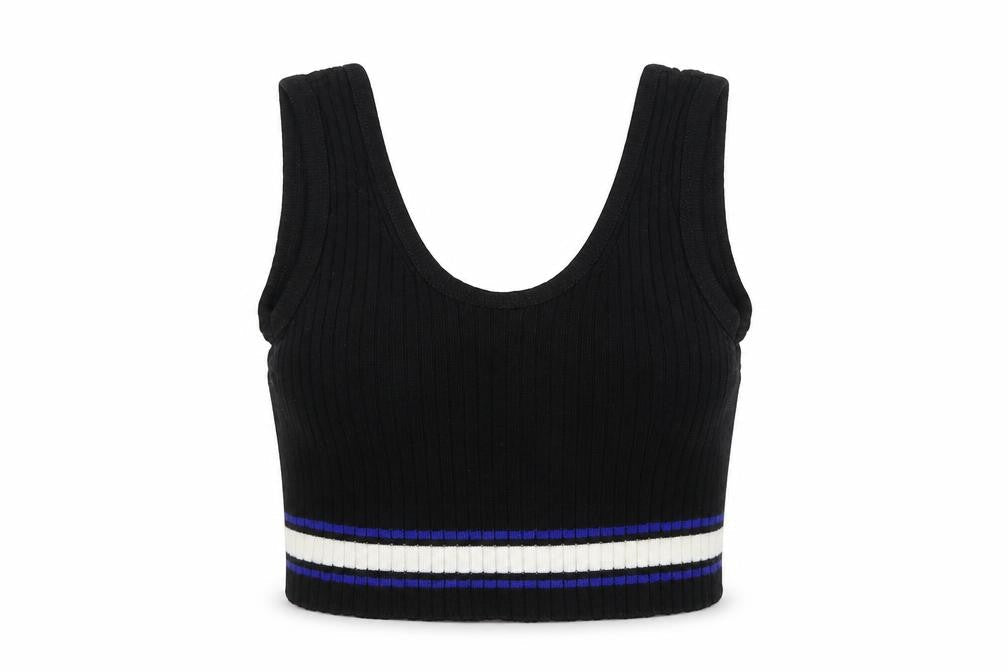 Womens UK Size S Boohoo Black Cropped Tank