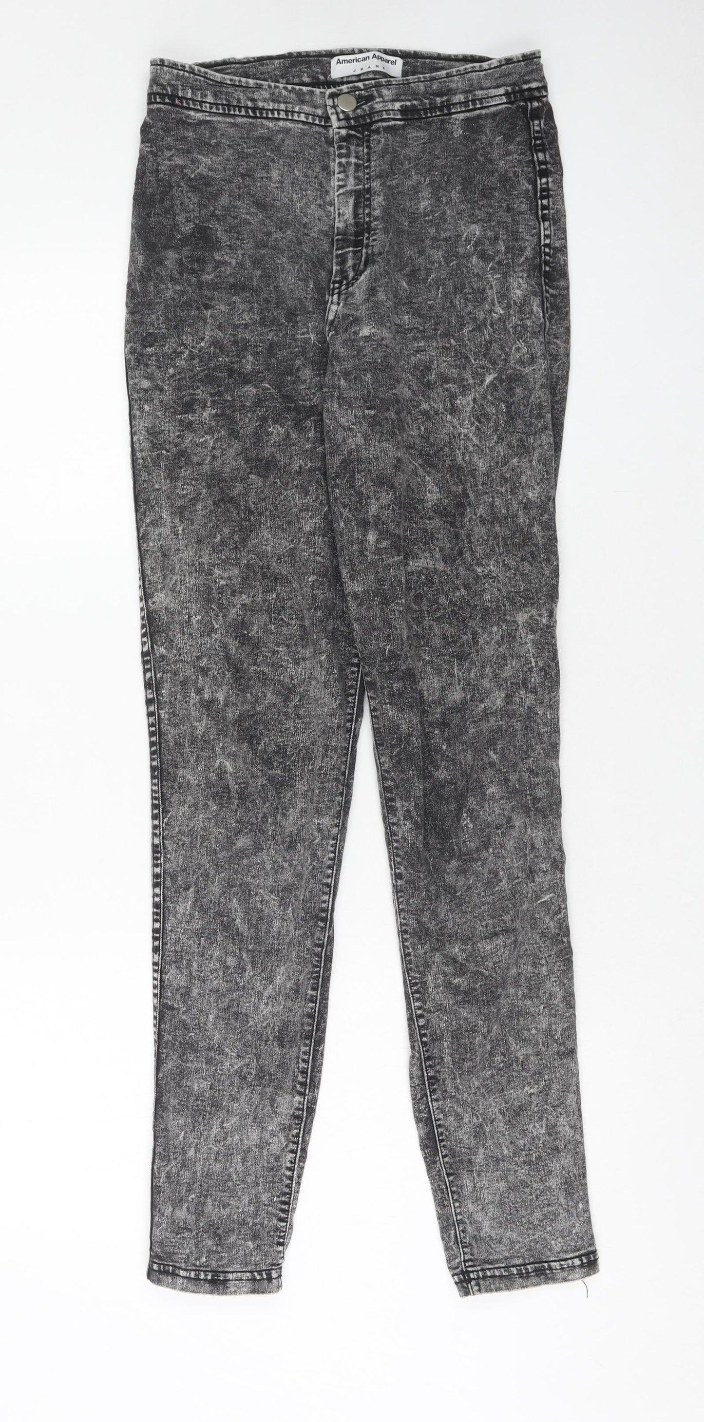 American Apparel Womens Black Cotton Skinny Jeans Size M Regular Zip