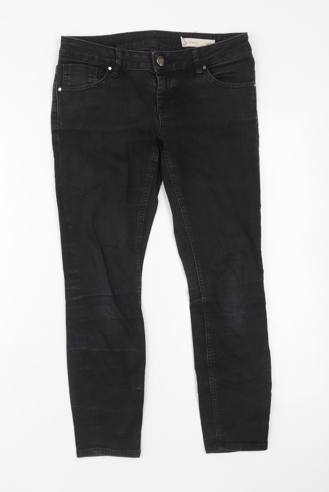 ASOS Womens Black Cotton Skinny Jeans Size 28 in L28 in Regular Zip