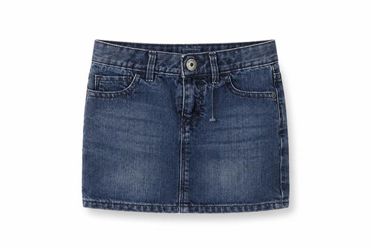 Gap Girls Blue Cotton Mini Skirt Size 5 Years Regular Zip
