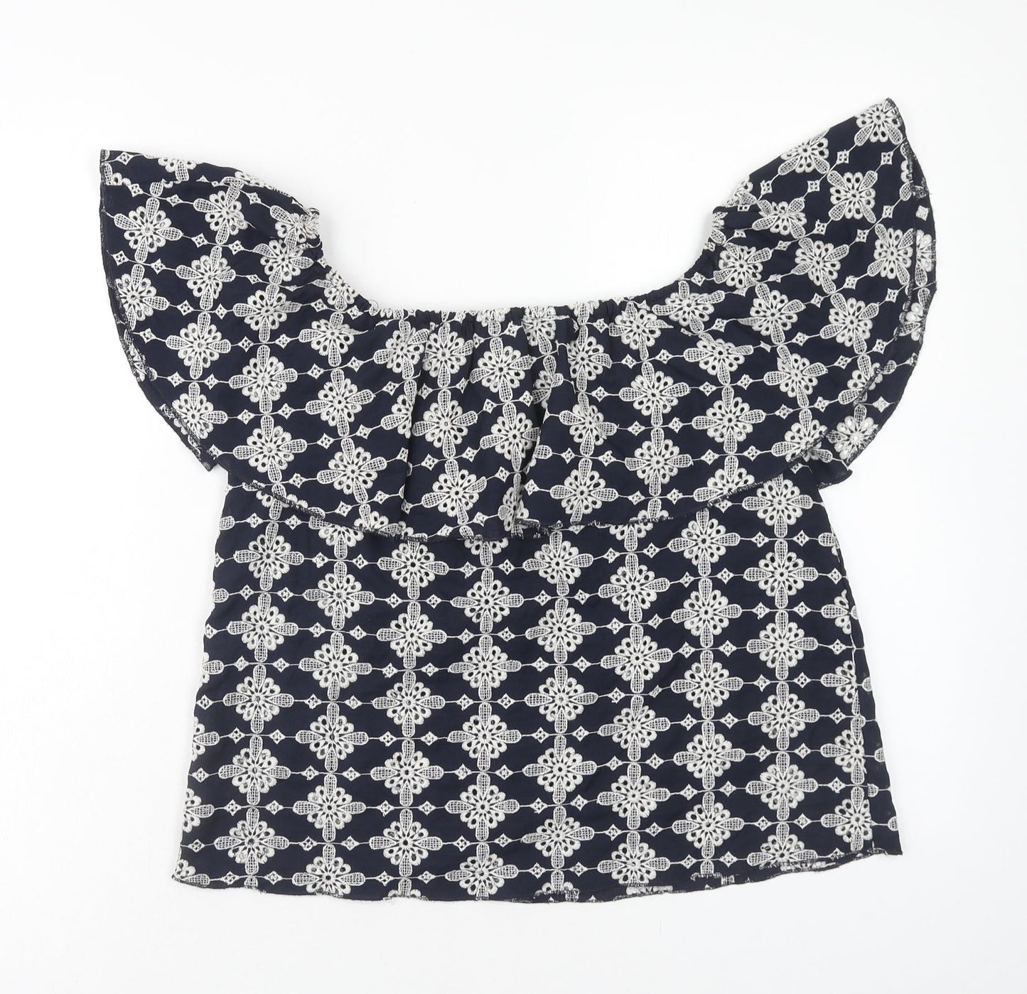Womens UK Size M Zara Blue Basic Blouse
