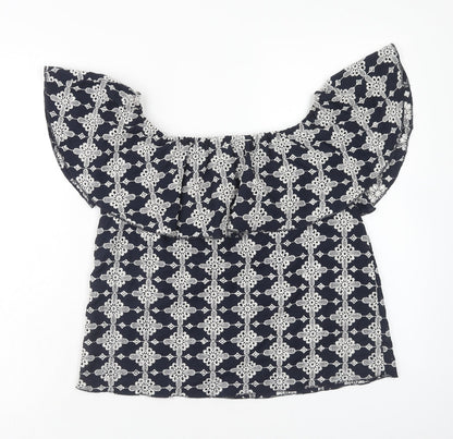 Womens UK Size M Zara Blue Basic Blouse