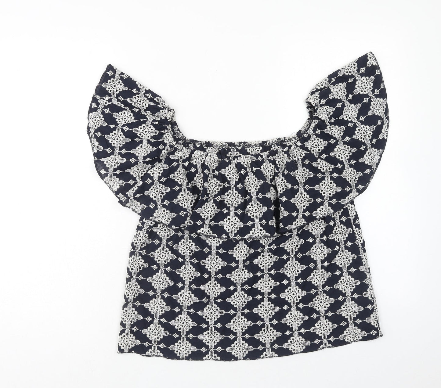 Womens UK Size M Zara Blue Basic Blouse