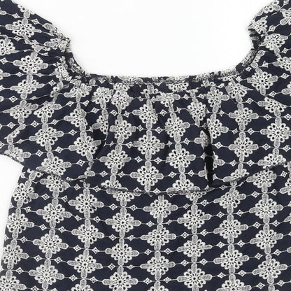 Womens UK Size M Zara Blue Basic Blouse