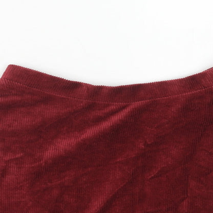 FOREVER 21 Womens Red Cotton Swing Skirt Size S