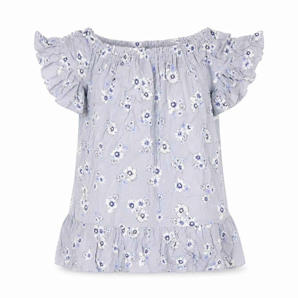 New Look Womens Blue Floral Viscose Mini Size 6 Boat Neck Pullover