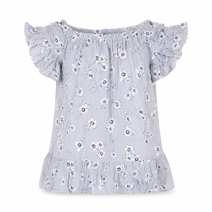 New Look Womens Blue Floral Viscose Mini Size 6 Boat Neck Pullover