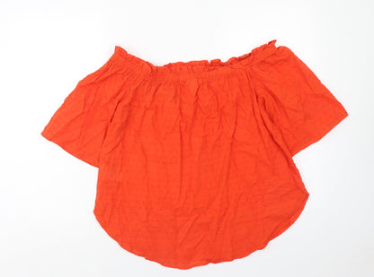 Womens UK Size 12 H&M Orange Basic Blouse
