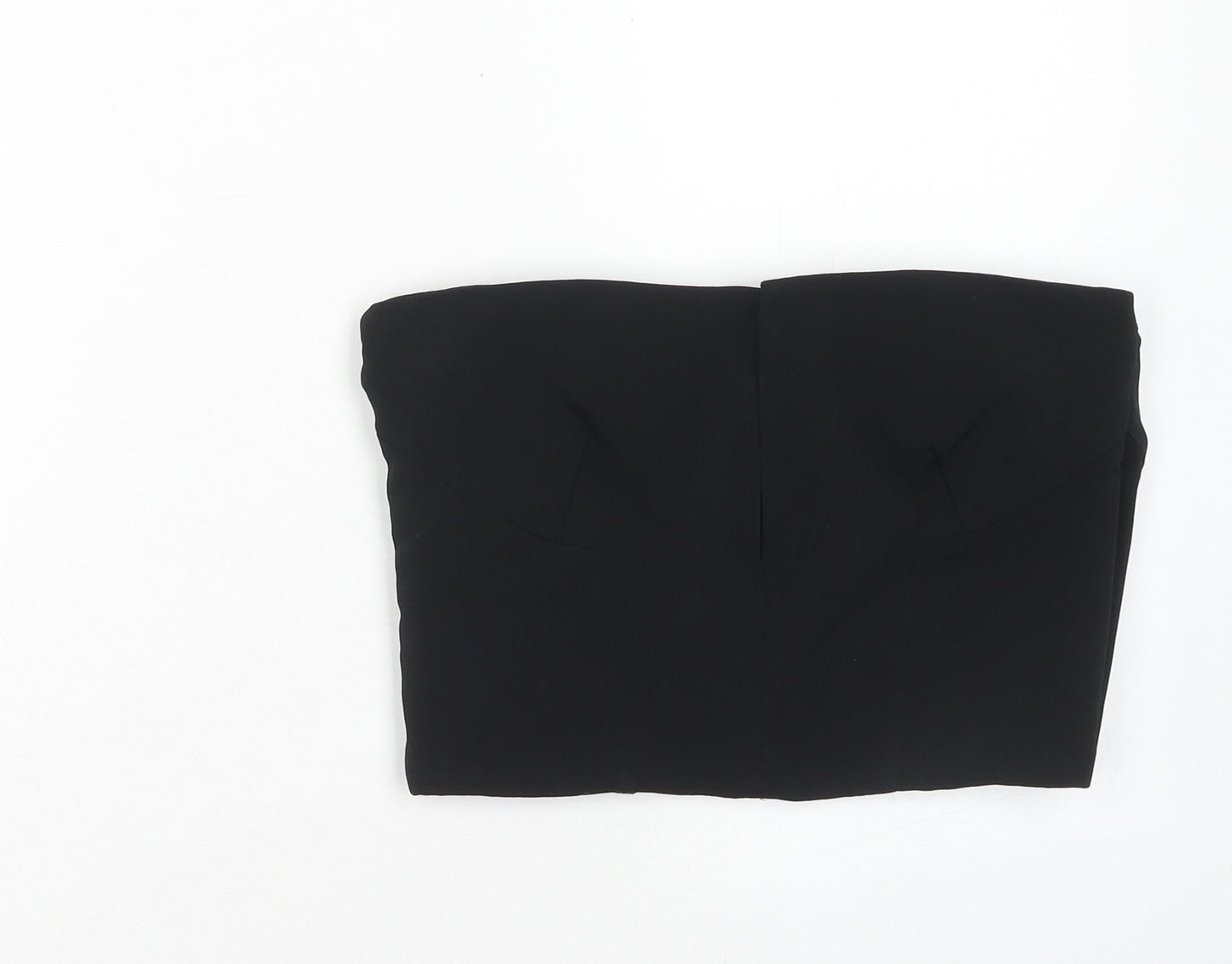 Womens UK Size 10 Topshop Black Cropped Blouse