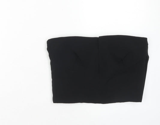Womens UK Size 10 Topshop Black Cropped Blouse