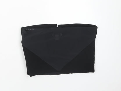 Womens UK Size 10 Topshop Black Cropped Blouse