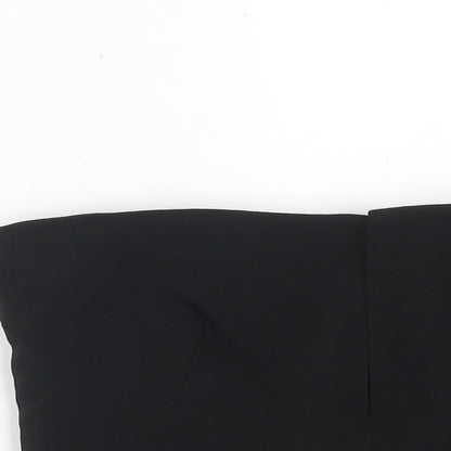 Womens UK Size 10 Topshop Black Cropped Blouse