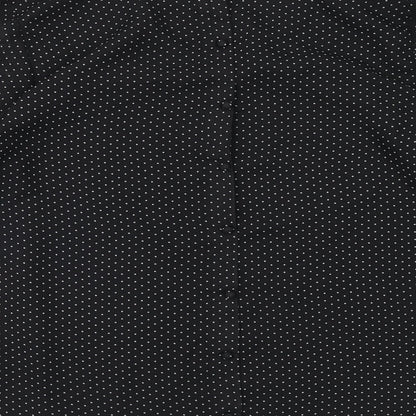 M&Co Womens Black Polka Dot Polyester Basic Blouse Size 18 V-Neck