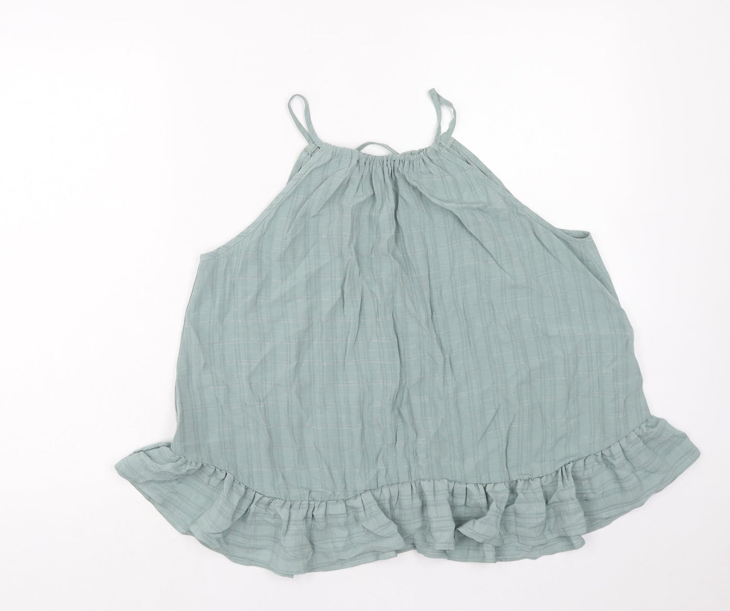 SheIn Womens Green Polyester Basic Tank Size L Round Neck