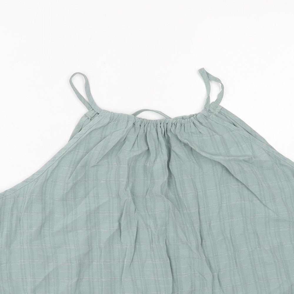 SheIn Womens Green Polyester Basic Tank Size L Round Neck