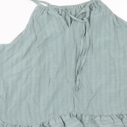 SheIn Womens Green Polyester Basic Tank Size L Round Neck