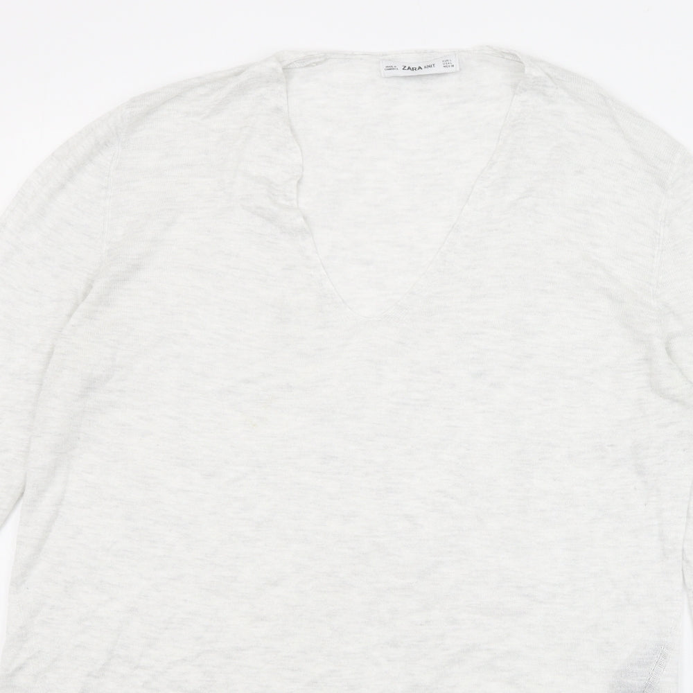 Womens UK Size L Zara Grey Pullover Jumper