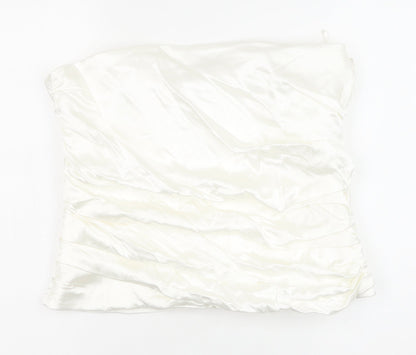 Zara Womens White Polyester Cropped Blouse Size 2XL Off the Shoulder