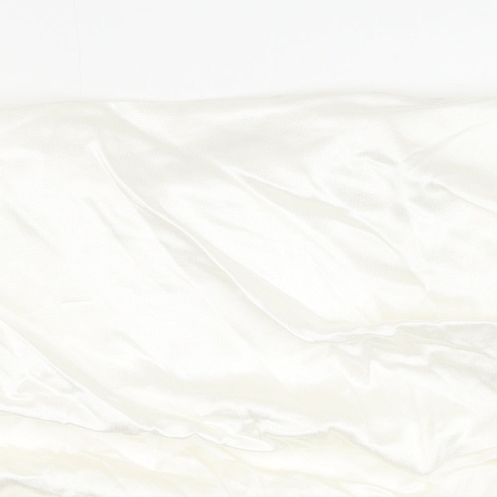 Zara Womens White Polyester Cropped Blouse Size 2XL Off the Shoulder