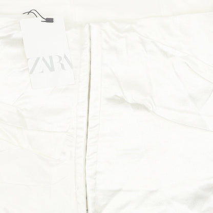 Zara Womens White Polyester Cropped Blouse Size 2XL Off the Shoulder