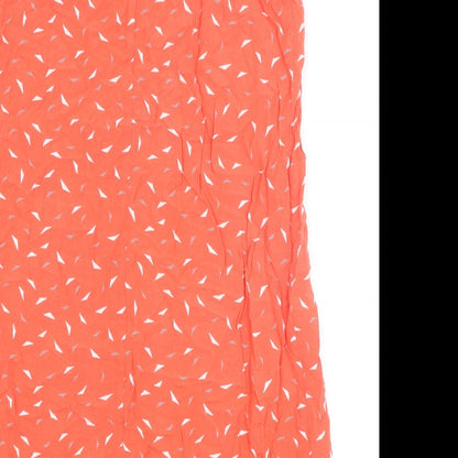 Gap Womens Orange Geometric Viscose Tank Dress Size M V-Neck Pullover