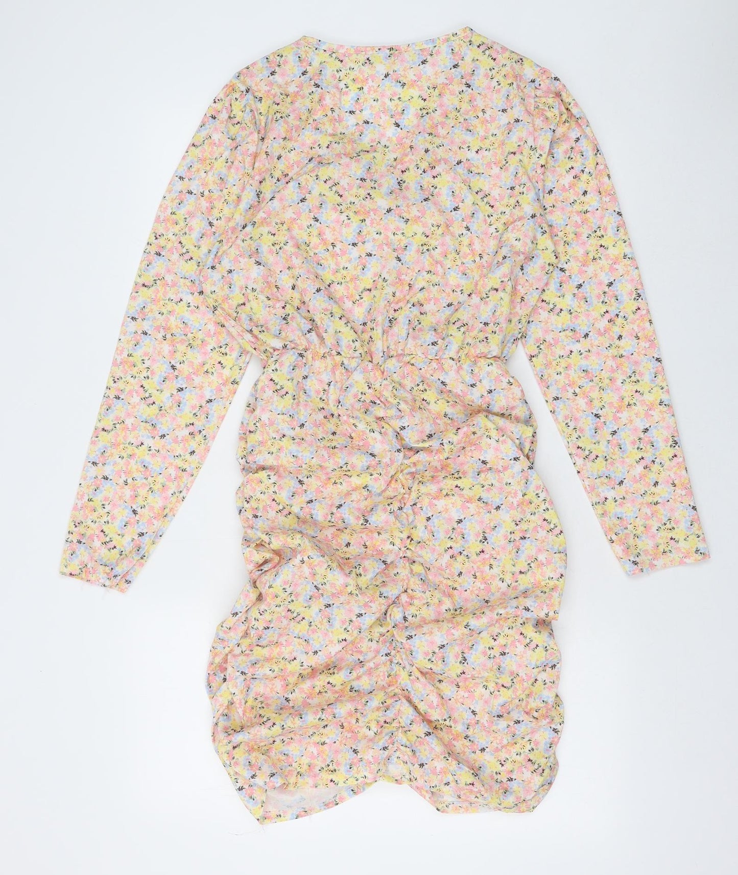 Parisian Womens Multicoloured Floral Polyester Bodycon Size M V-Neck Zip