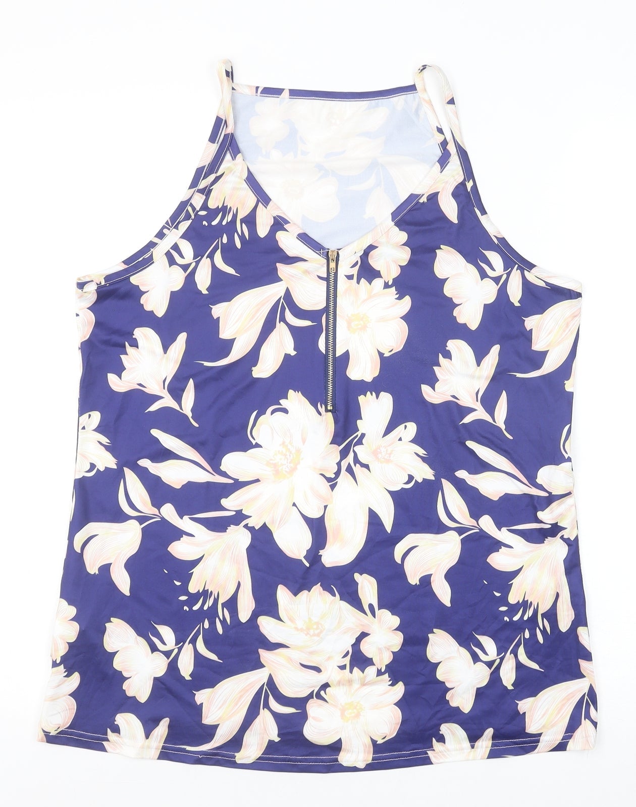 Womens UK Size XL Preworn Blue Basic Tank