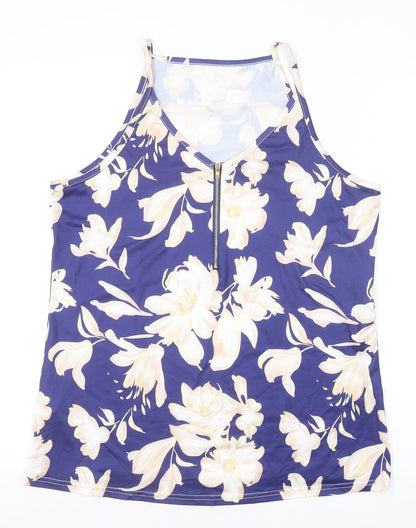 Womens UK Size XL Preworn Blue Basic Tank