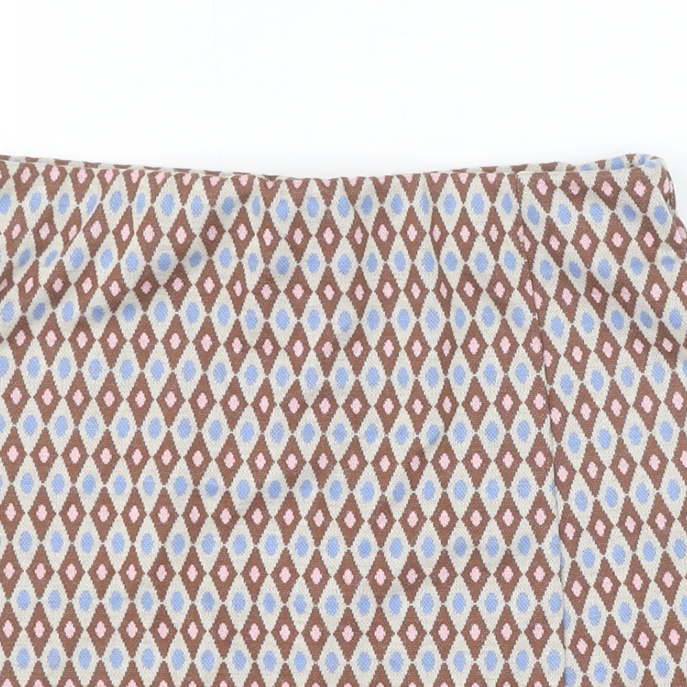 Primark Womens Brown Geometric Polyester Straight & Pencil Skirt Size 6