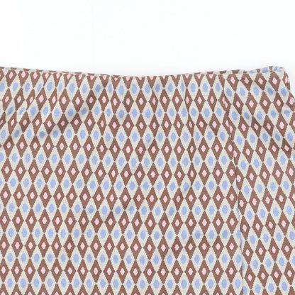 Primark Womens Brown Geometric Polyester Straight & Pencil Skirt Size 6