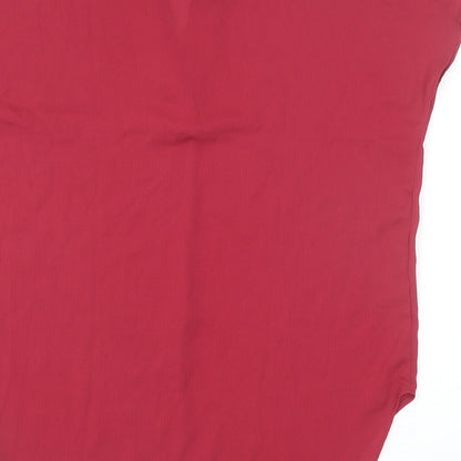 Active USA Womens Red Polyester Basic Blouse Size S V-Neck