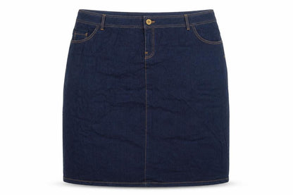 Preworn Womens Blue Cotton Straight & Pencil Skirt Size 32 Zip