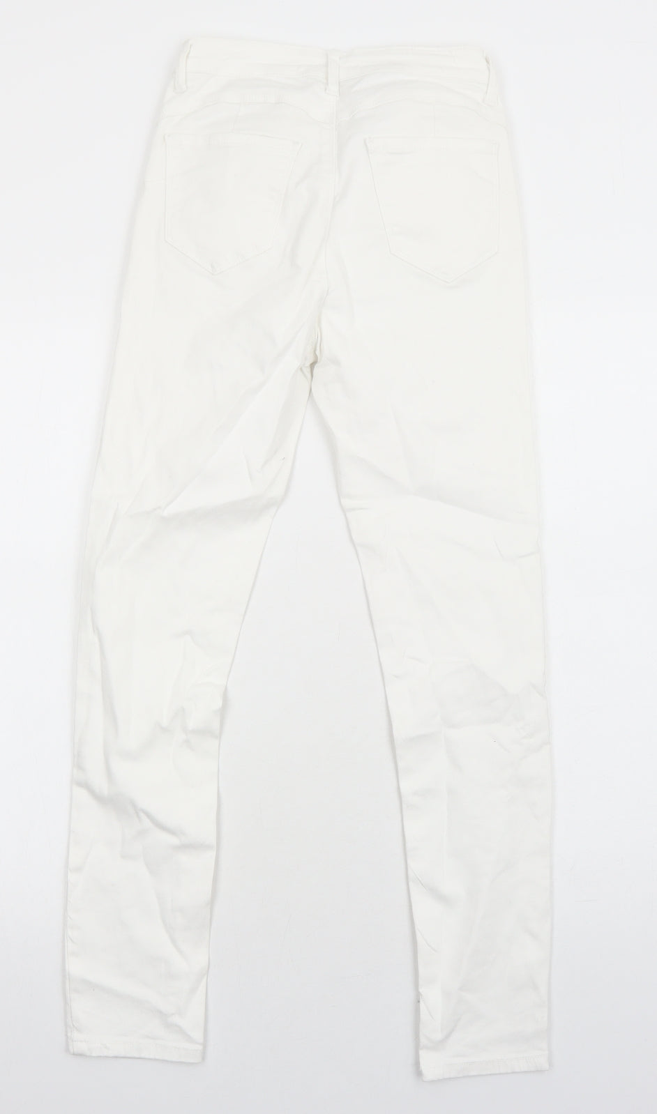 Womens UK Size 8 Preworn Regular Fit Skinny White Jeans