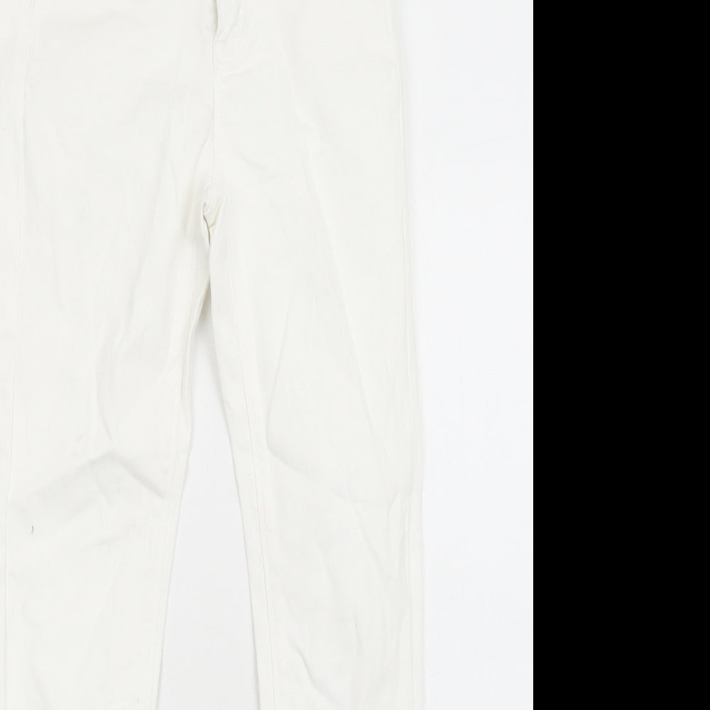 Womens UK Size 8 Preworn Regular Fit Skinny White Jeans