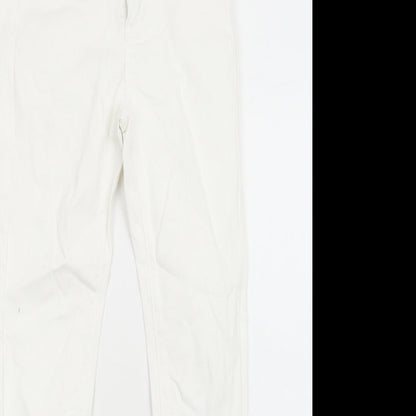 Womens UK Size 8 Preworn Regular Fit Skinny White Jeans