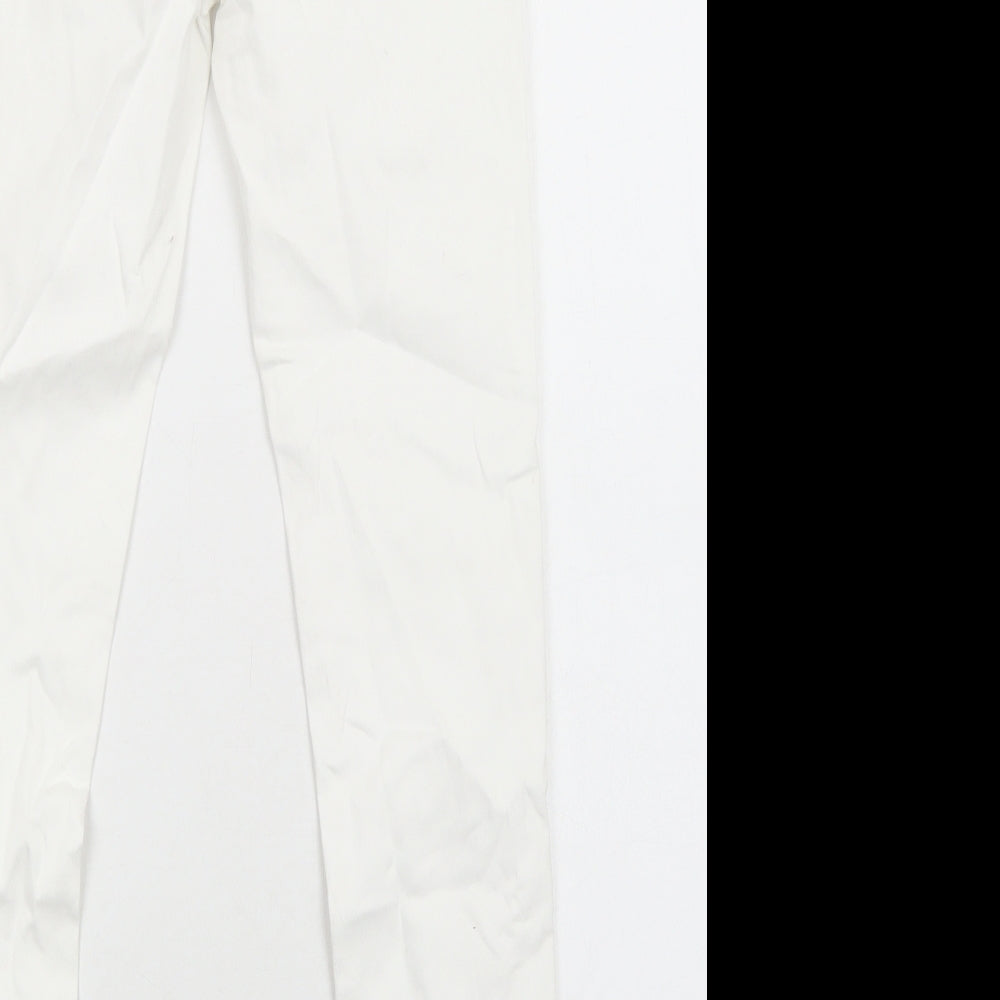 Womens UK Size 8 Preworn Regular Fit Skinny White Jeans
