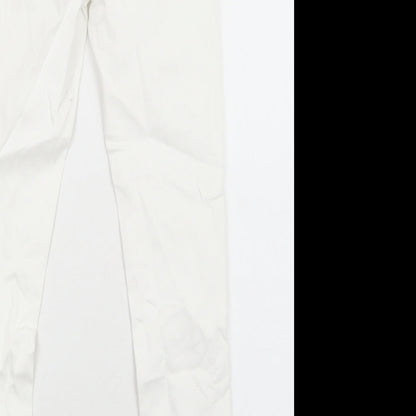 Womens UK Size 8 Preworn Regular Fit Skinny White Jeans