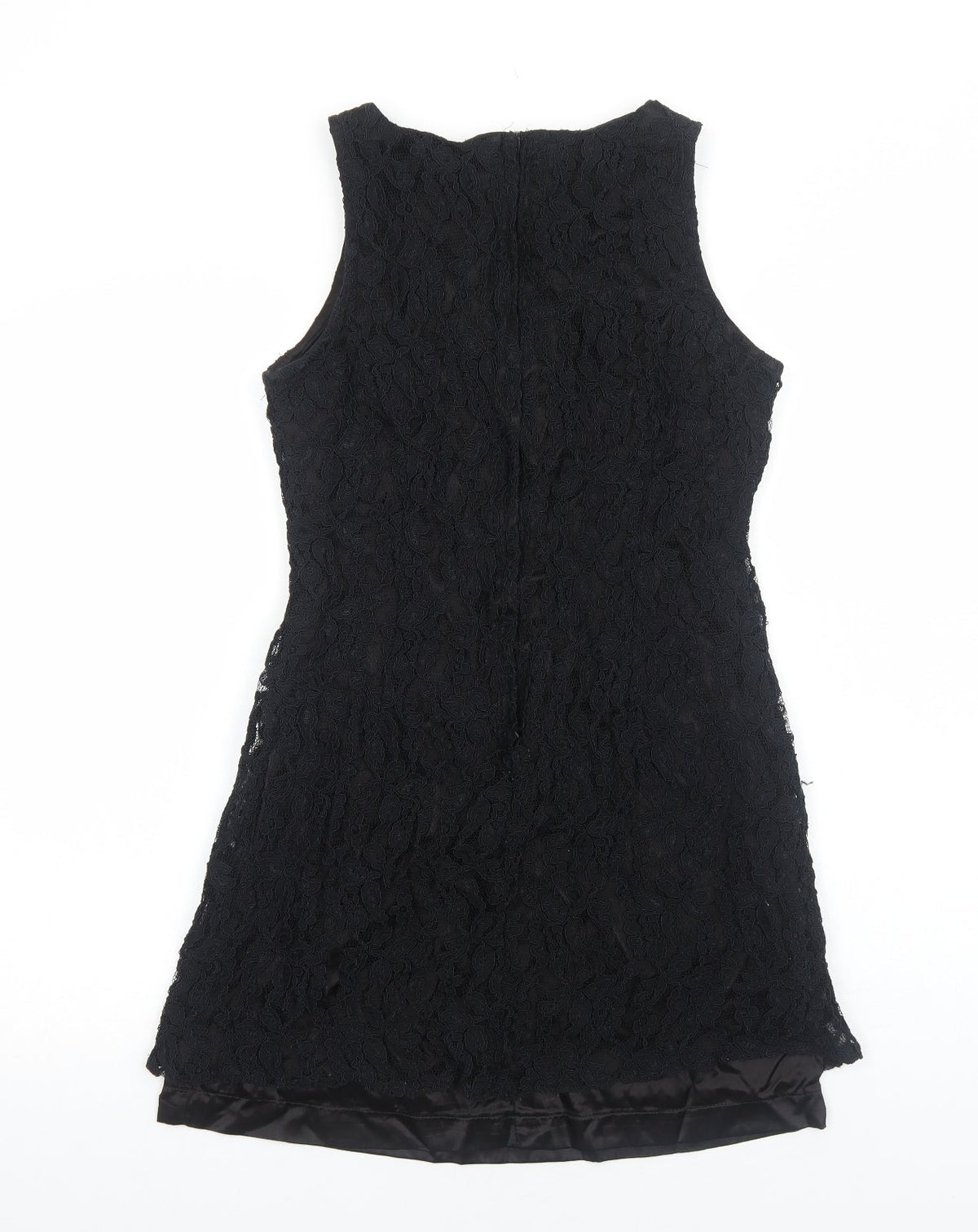 JR&Co Womens Black Polyester Mini Size 12 Boat Neck Zip