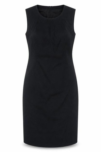 Simon Ellis Womens Black Polyester Shift Size 14 Scoop Neck Zip