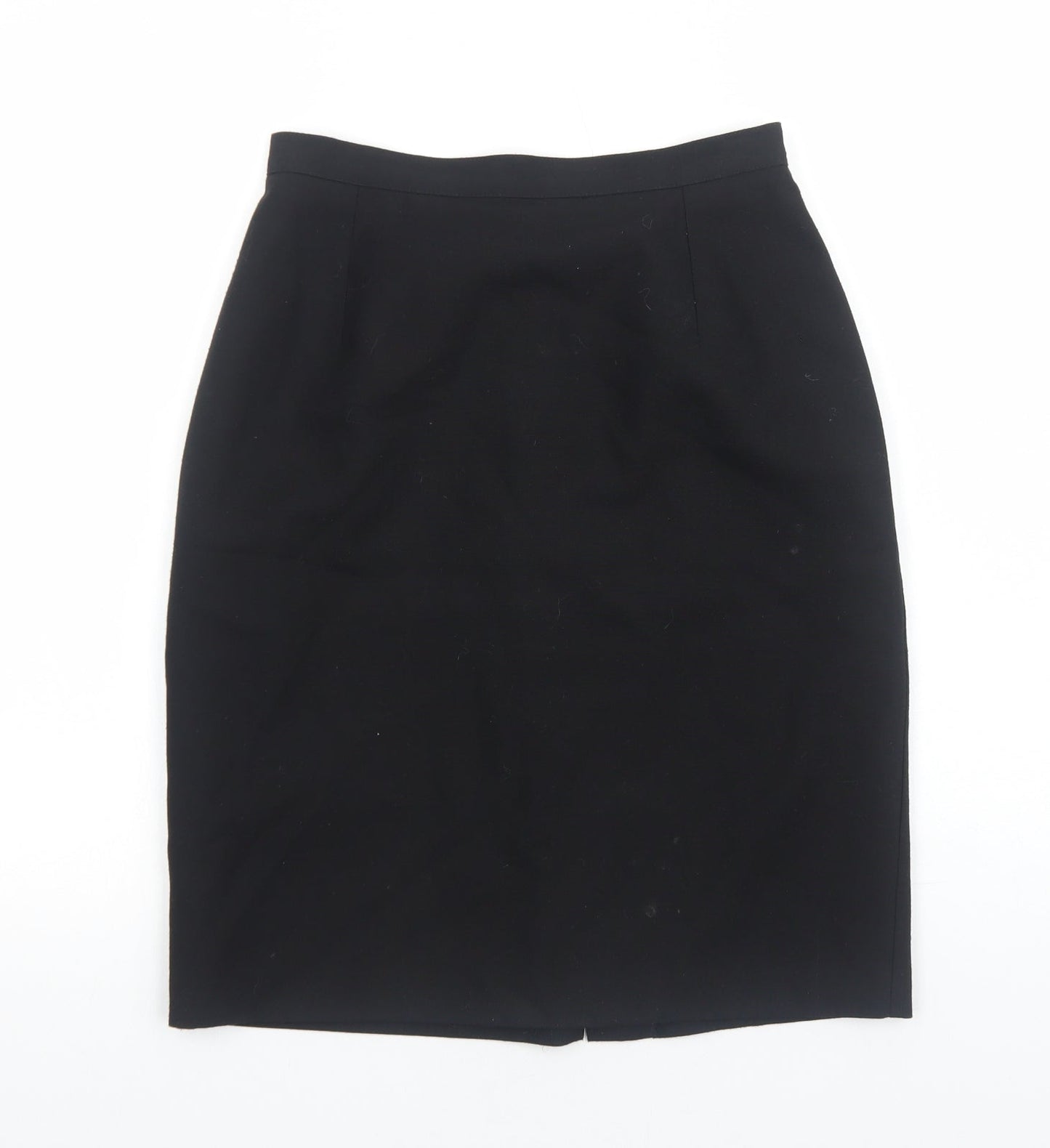 Marks and Spencer Womens Black Viscose Straight & Pencil Skirt Size 12 Zip