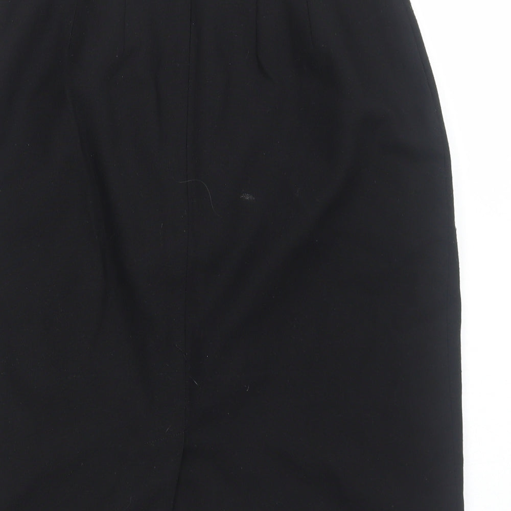 Marks and Spencer Womens Black Viscose Straight & Pencil Skirt Size 12 Zip