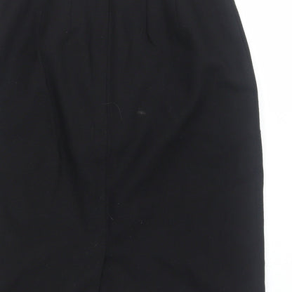 Marks and Spencer Womens Black Viscose Straight & Pencil Skirt Size 12 Zip