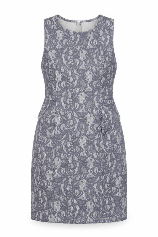 Woolworths Womens Grey Geometric Polyester A-Line Size M Round Neck Zip