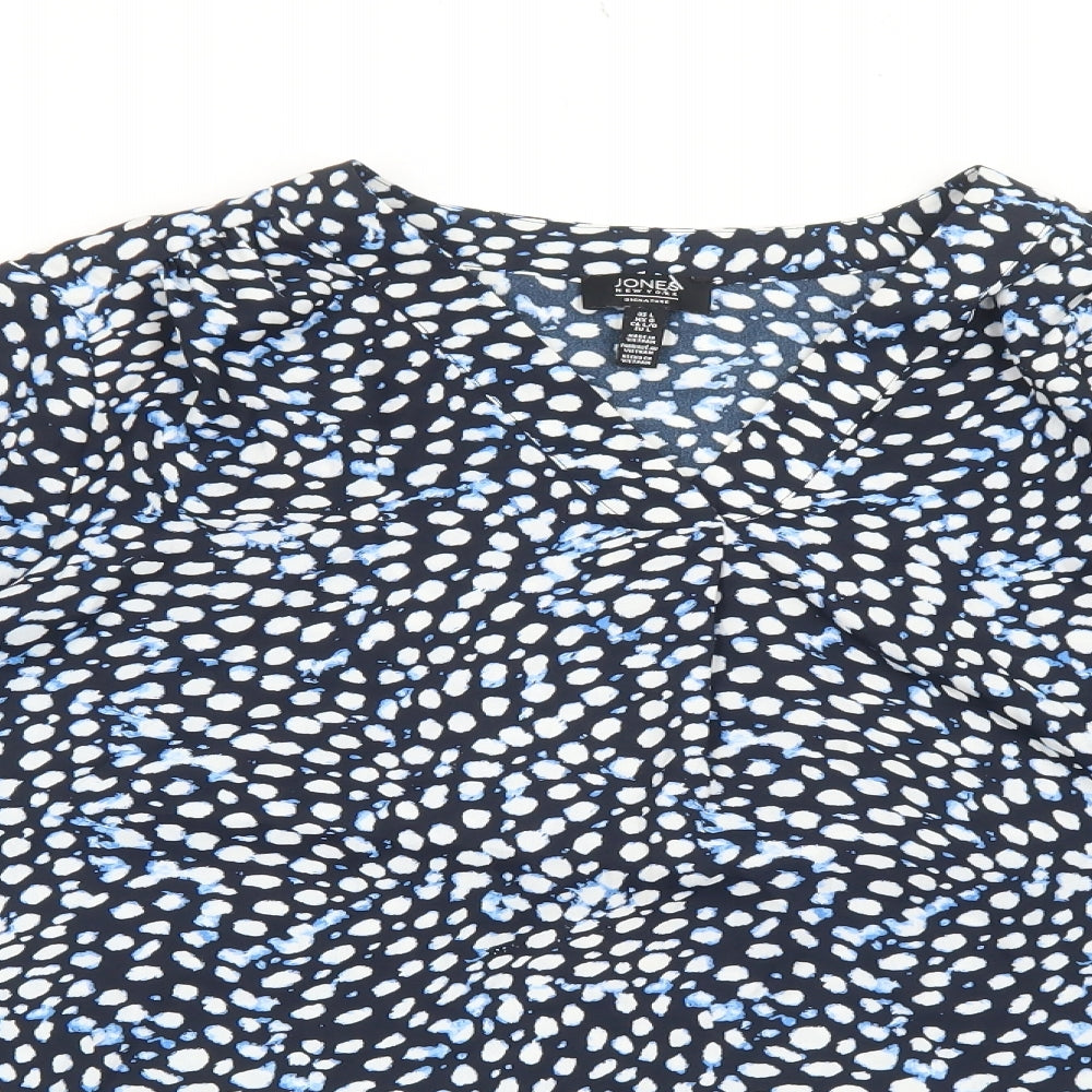 Womens UK Size L Jones New York Blue Basic Blouse