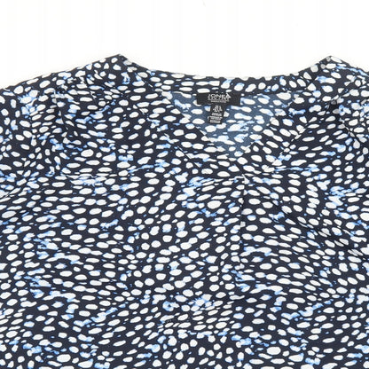 Womens UK Size L Jones New York Blue Basic Blouse