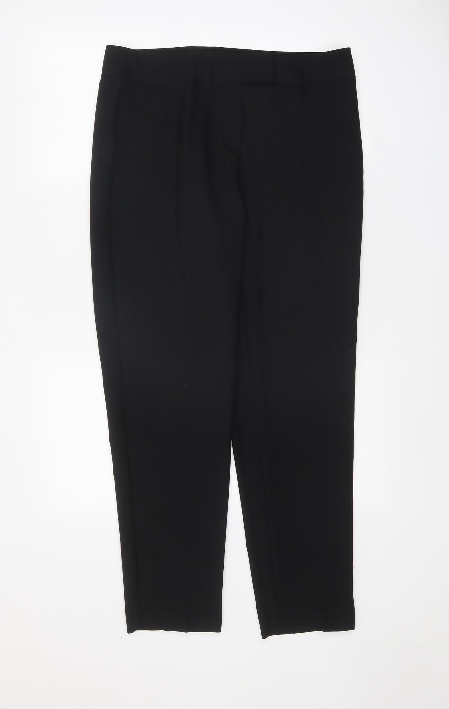 George Womens Black Polyester Trousers Size 12 Regular Zip