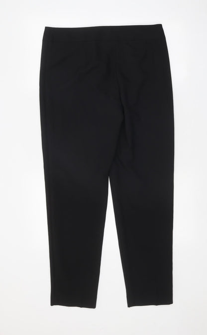 George Womens Black Polyester Trousers Size 12 Regular Zip