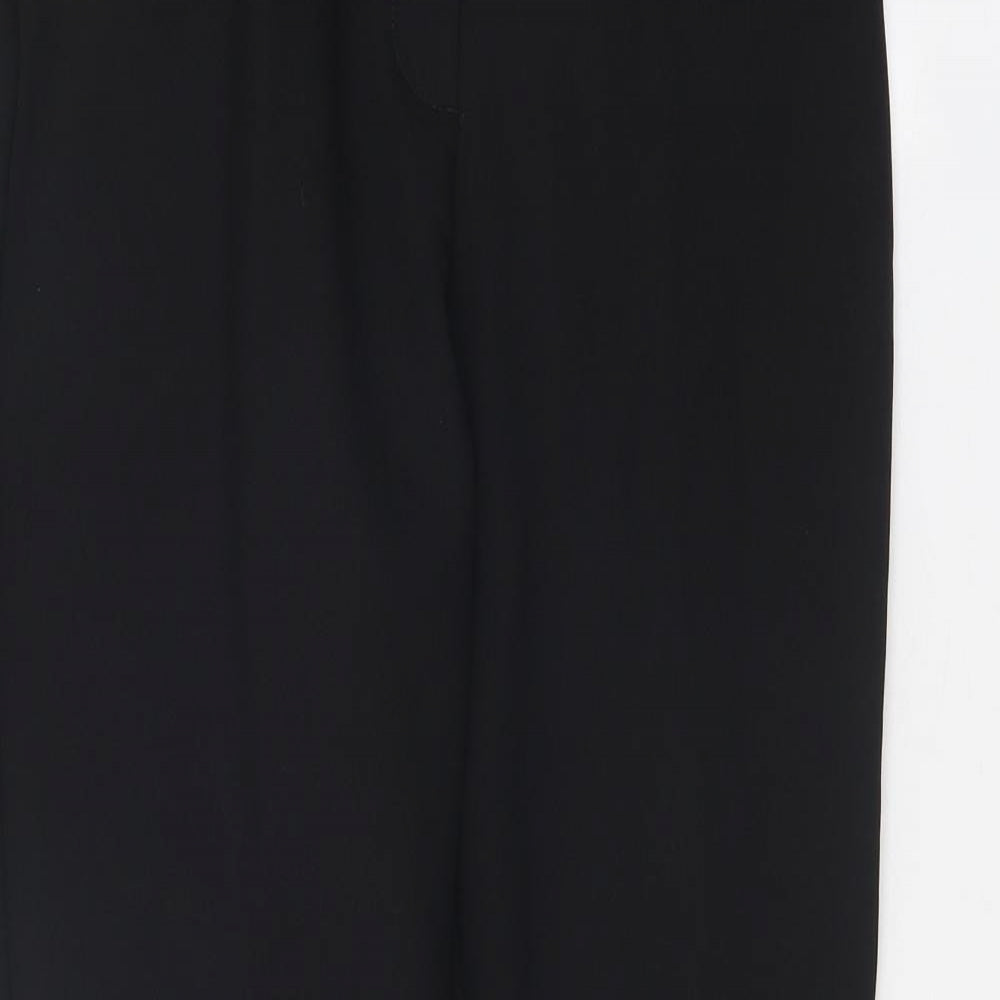 George Womens Black Polyester Trousers Size 12 Regular Zip